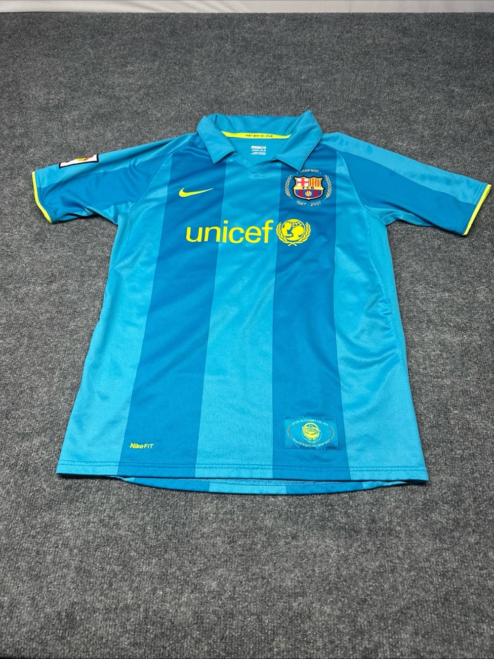 Nike Kids Blue and Yellow FC Barcelona UNICEF Jersey